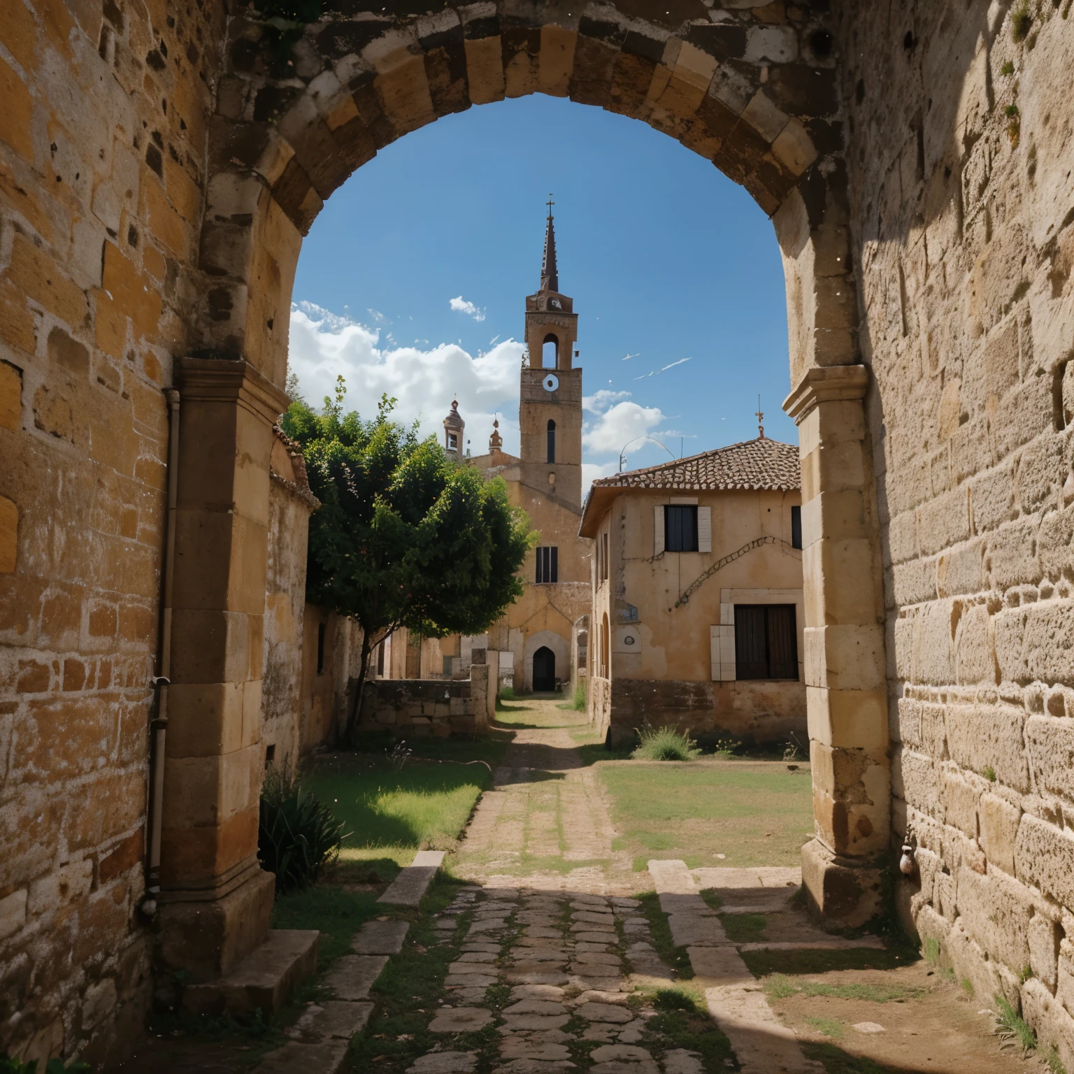 Paisagem de ua vila de um tempo medieval