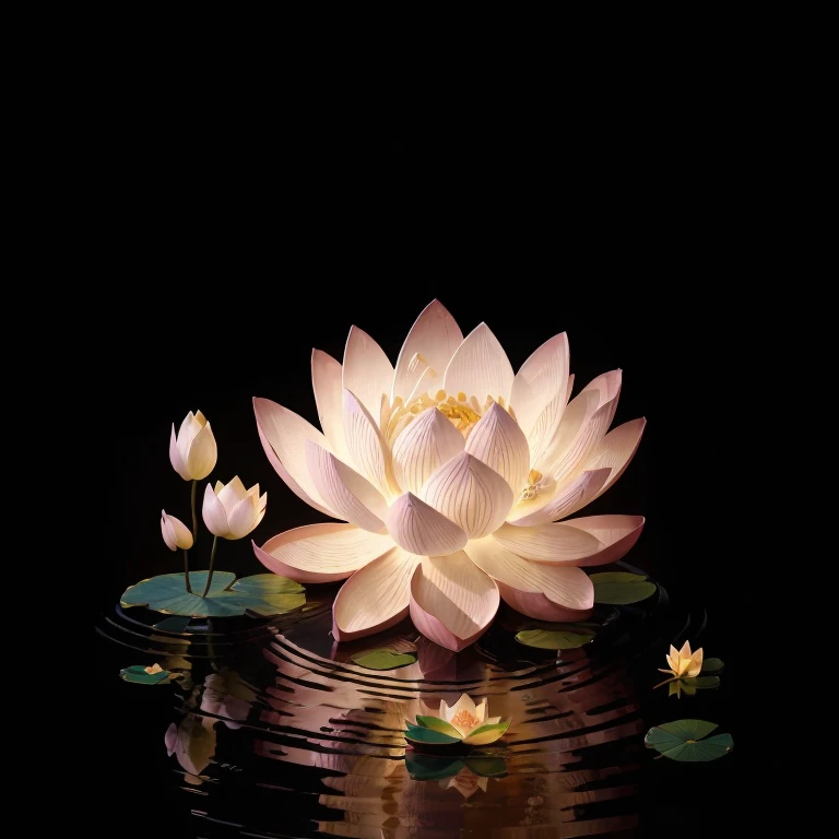 Picture a telephone receiver delicately crafted from the petals and stems of Lotus flowers. Each petal is intricately folded and assembled, creating a soft, textured surface that catches the light in a captivating way. The receiver's stem serves as the antenna, reaching up towards the sky to capture signal waves. The lotus water's reflection glints off the receiver's shiny centers, creating a tranquil and serene ambiance. Just like the resilient Lotus flower that rises above murky waters, this unique telephone receiver radiates beauty and grace, even in the midst of everyday technological interactions.
4K, Detailed, Botanical Art,