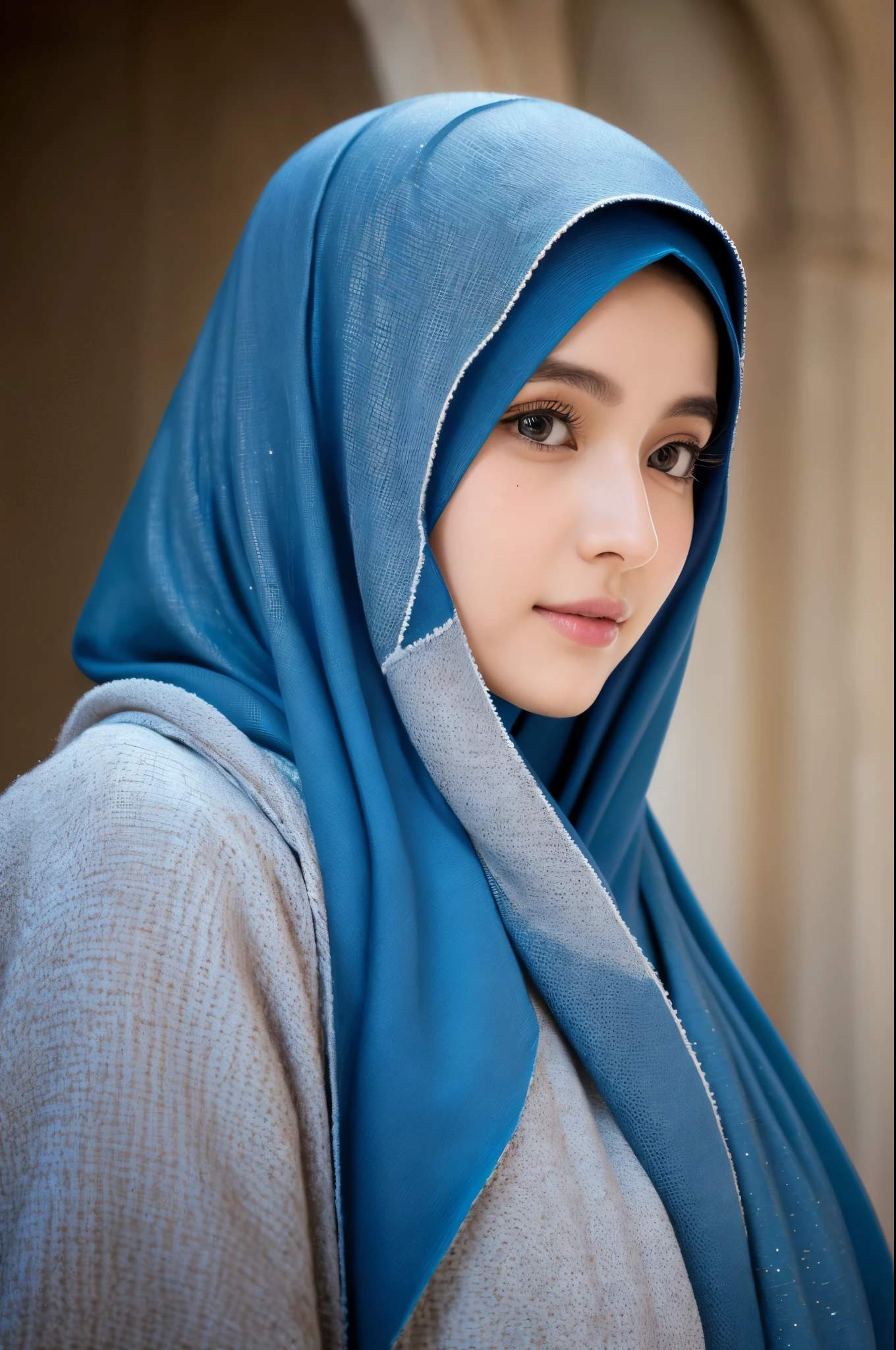 (best quality,4k,8k,highres,masterpiece:1.2),ultra-detailed,eyes detailed, face bright, face glow,(realistic,photorealistic,photo-realistic:1.37),ats old girl, Pasmina hijab abaya,blue hijab pasmina,asian korean beautiful girl girl,book,style sex +18,book,erotic Asian korean