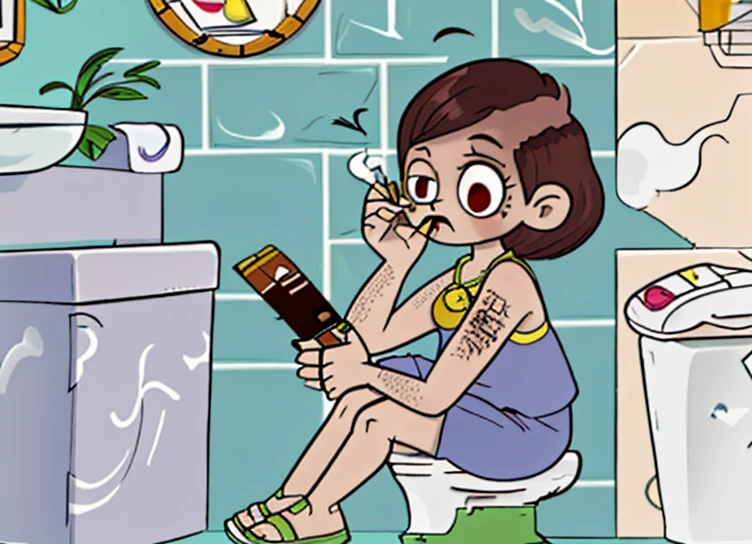 Edna, black bob cut, round black-framed eyewear, black eyes, blunt bangs, grin, without glasses, from_above, squatting, spread legs, shy, wet legs, inside mansion shower room, high quality, masterpiece, sexy, pussy, little breasts, excited face, wet body, in shower,