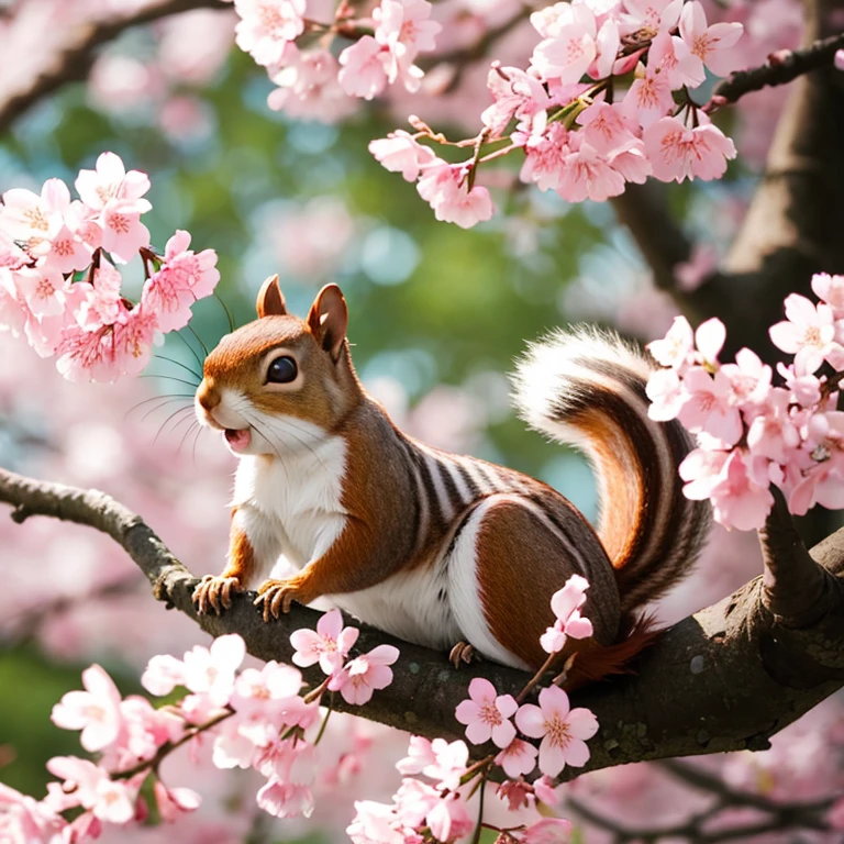 squirrel　cherry blossoms