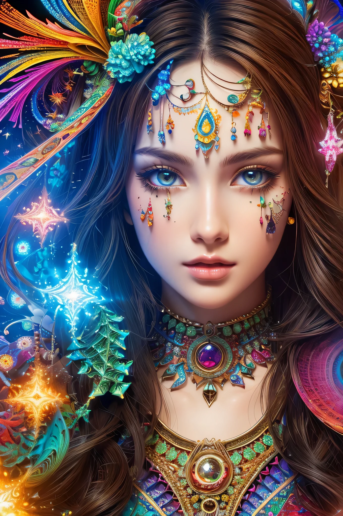(masterpiece, highest quality, highest quality, official art, beautiful and aesthetic:1.2), (1 girl), very detailed,(fractal art:1.3),colorful,most detailed