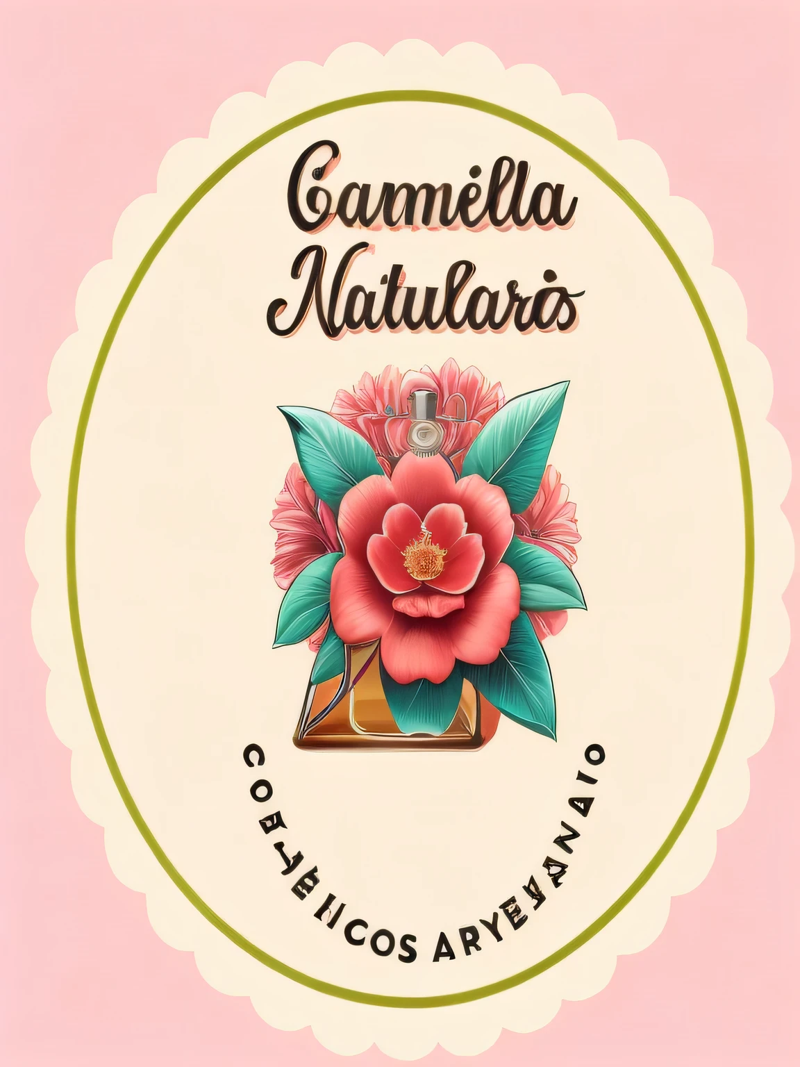 um close de uma flor com um frasco de perfume ao fundo, por Carlos Enriquez Gomez, natural contour aesthetics!!, by German Londono, by Amélia Peláez, cosmetics, logo art, logo, logo, by Pedro Álvarez Castelló, por Ramon Silva, por Maximiliano Cercha, product label