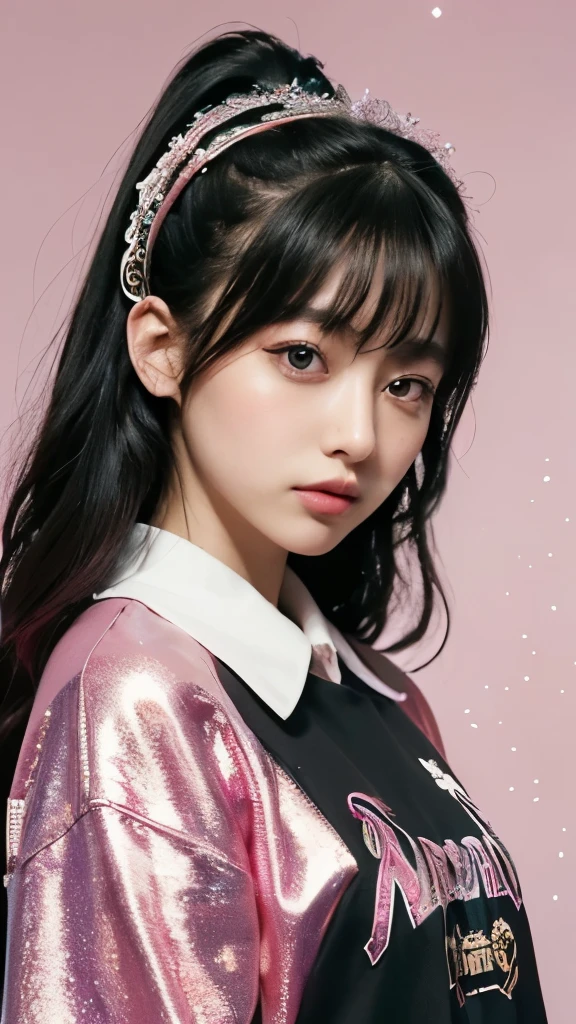 (masterpiece, top quality, best quality, official art, beautiful and aesthetic:1.2), (1girl, boyfriend shirt), extreme detailed,colorful,highest detailed, official art, unity 8k wallpaper, ultra detailed, beautiful and aesthetic, beautiful, masterpiece, best quality,glitter drawing, PerfectNwsjMajic, MoaMetal, at shibuya