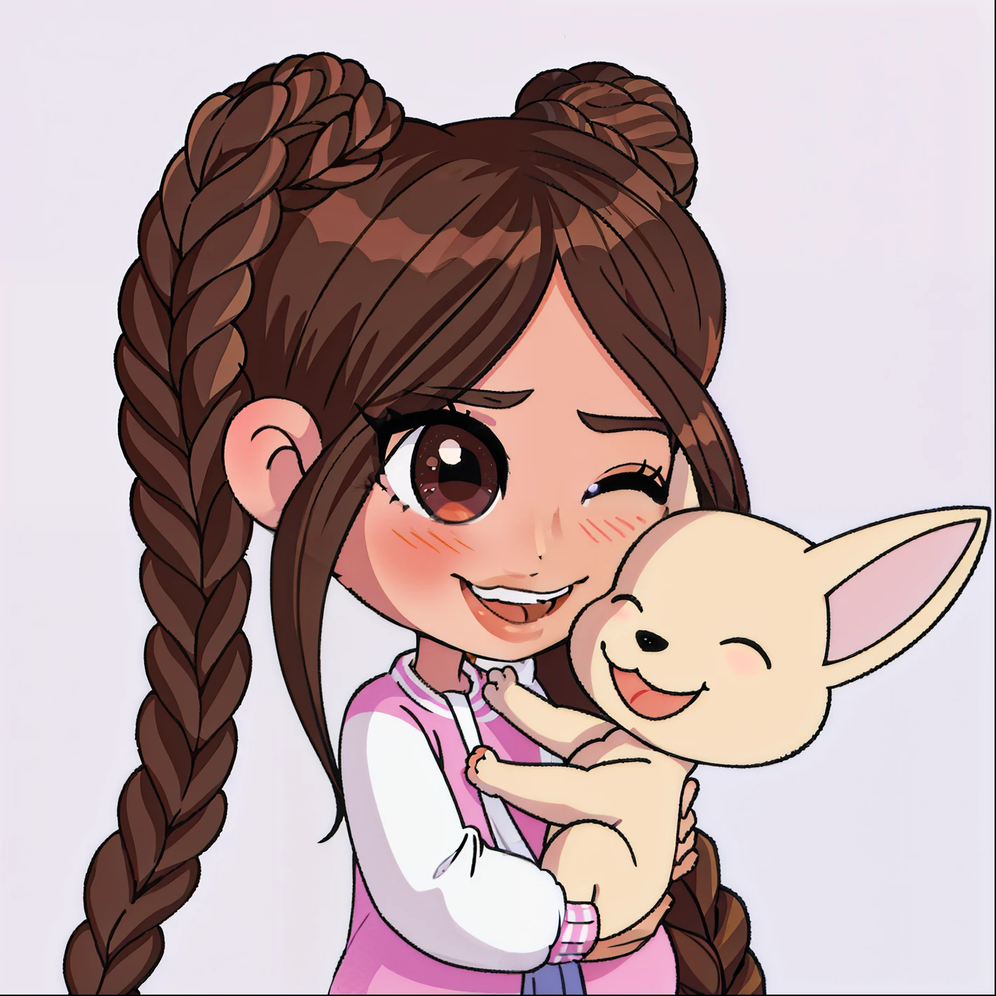 Cartoon boy holding a small dog in his arms, CARTOON, nodded, Милый CARTOON, Cute art style, scarf, cartoon cute, in cartoon style, ig studios anime style, Милый CARTOON style, Cute work of art, kava chibi, Chibi Boy, Ruan is a cute YouTuber, anime style, cute digital art, cute detailed digital art