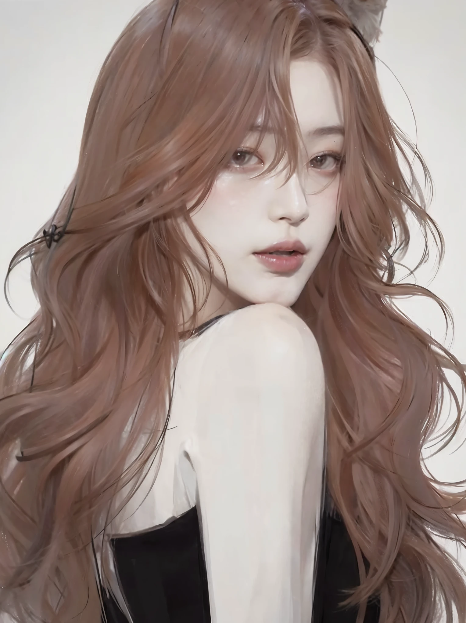 anime com cabelo vermelho longo e um vestido preto, artwork in the style of Guweiz, lindo retrato de anime, no art style by bowater, Ilya Kuvshinov com cabelo comprido, retrato detalhado de garota anime, anime digital illustration, Guweiz, Soft anime illustration, 🤤 retrato de , retrato estilo anime, made with anime painter studio