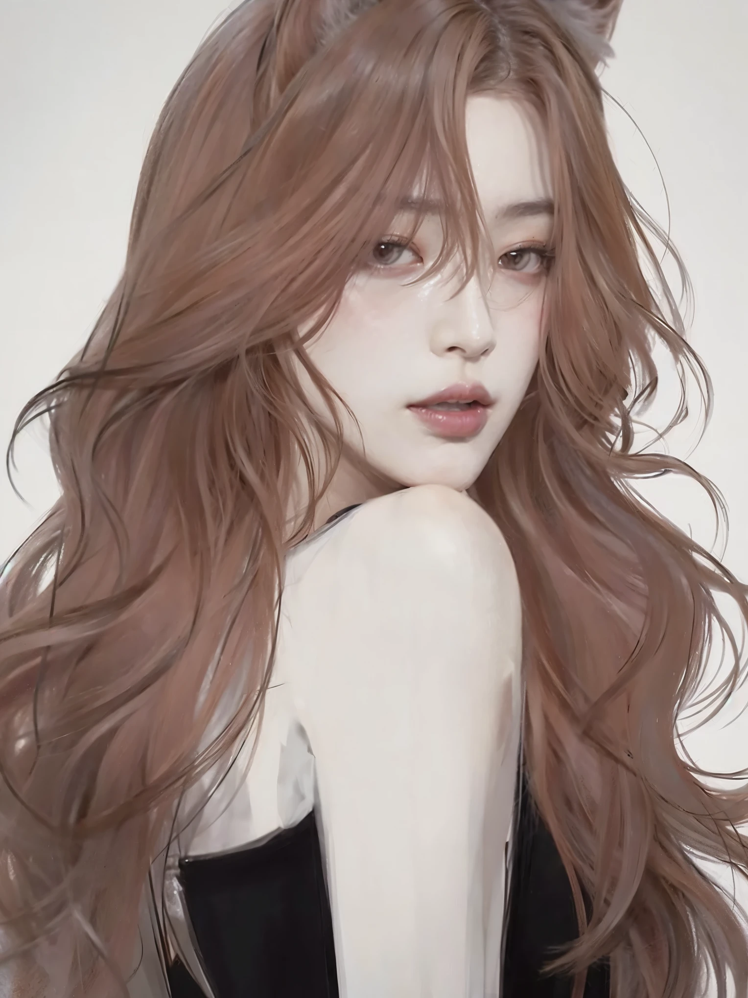 anime com cabelo vermelho longo e um vestido preto, artwork in the style of Guweiz, lindo retrato de anime, no art style by bowater, Ilya Kuvshinov com cabelo comprido, retrato detalhado de garota anime, anime digital illustration, Guweiz, Soft anime illustration, 🤤 retrato de , retrato estilo anime, made with anime painter studio