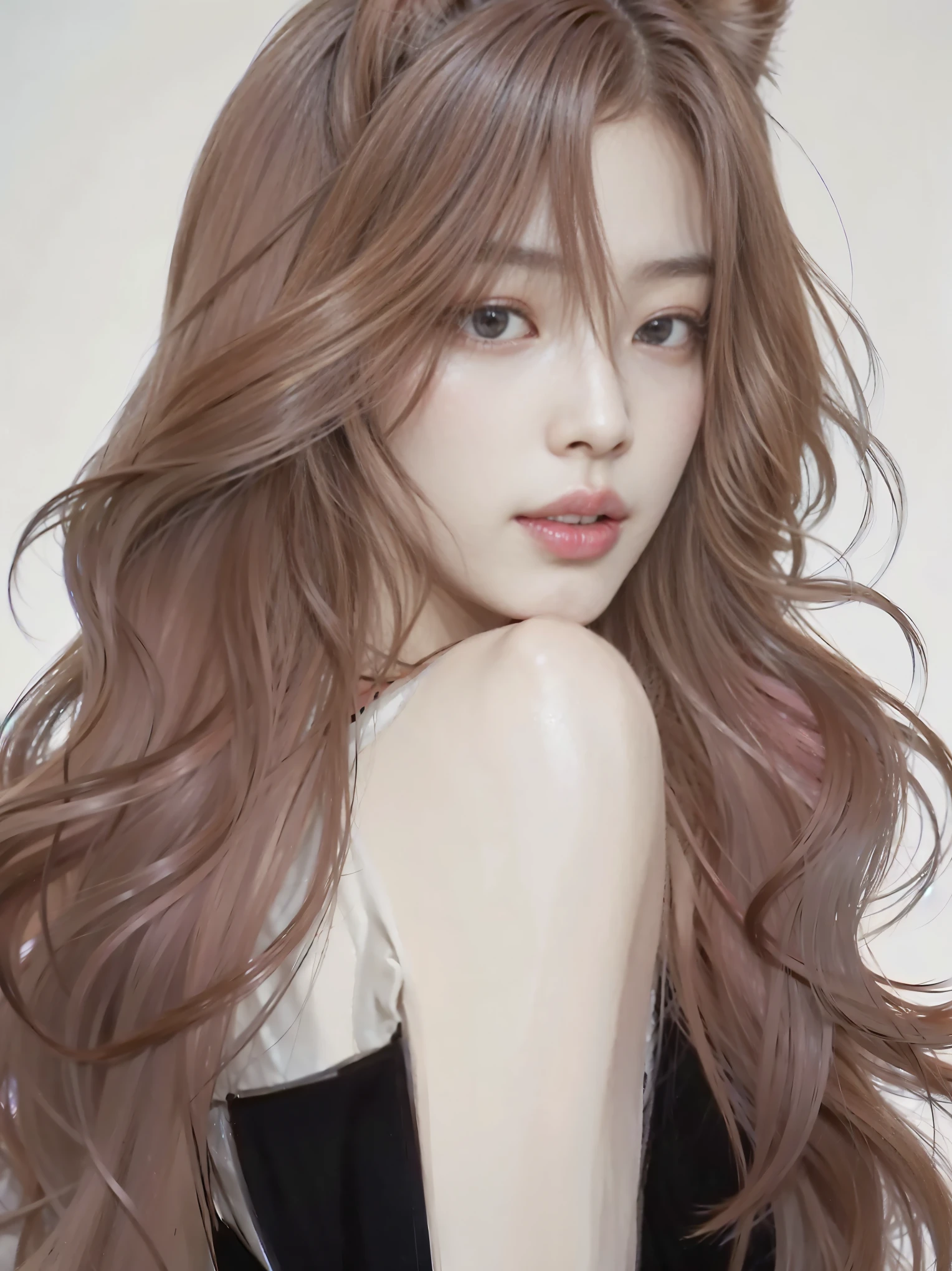 anime com cabelo longo e orelhas de gato, artwork in the style of Guweiz, Guweiz, Guweiz on pixiv artstation, inspired por Yanjun Cheng, Guweiz on artstation pixiv, por Yanjun Cheng, retrato detalhado de garota anime, loish and uau, realista. Cheng Yi, uau : : 5