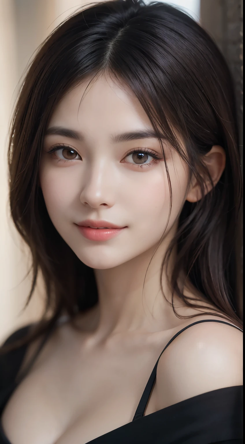 1woman, (Ultra Realistic, High Resolution), (Highly Realistic Eyes, Highly Realistic Hair, Highly Realistic Face, Highly Realistic Plump Lips), (Breast Open Off Shoulder), Bust, Upper Body, Affectionate smile, (Best Picture Quality: 1.4), Raw Photo, (Realistic, Photography: 1.37), Professional photographer, Film-like light, Beautiful scenery , (Fine details: 1. 2),1 Woman, (Ultra Realistic, High Resolution), (Detailed eyes, Detailed hair, Detailed face, Detailed full lips), (Off shoulder with open chest), Bust, Upper body, Adorable smile, (Top Quality: 1.4), Raw Photo, ( realistic, photoshopped:1.37), professional photographer, cinematic light, (fine details:1.2),