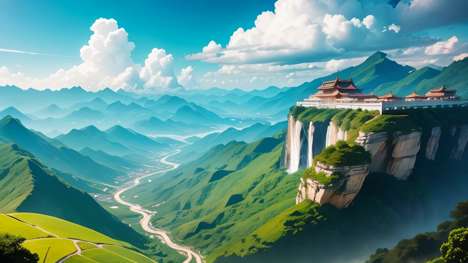 uma linda paisagem na antiga china