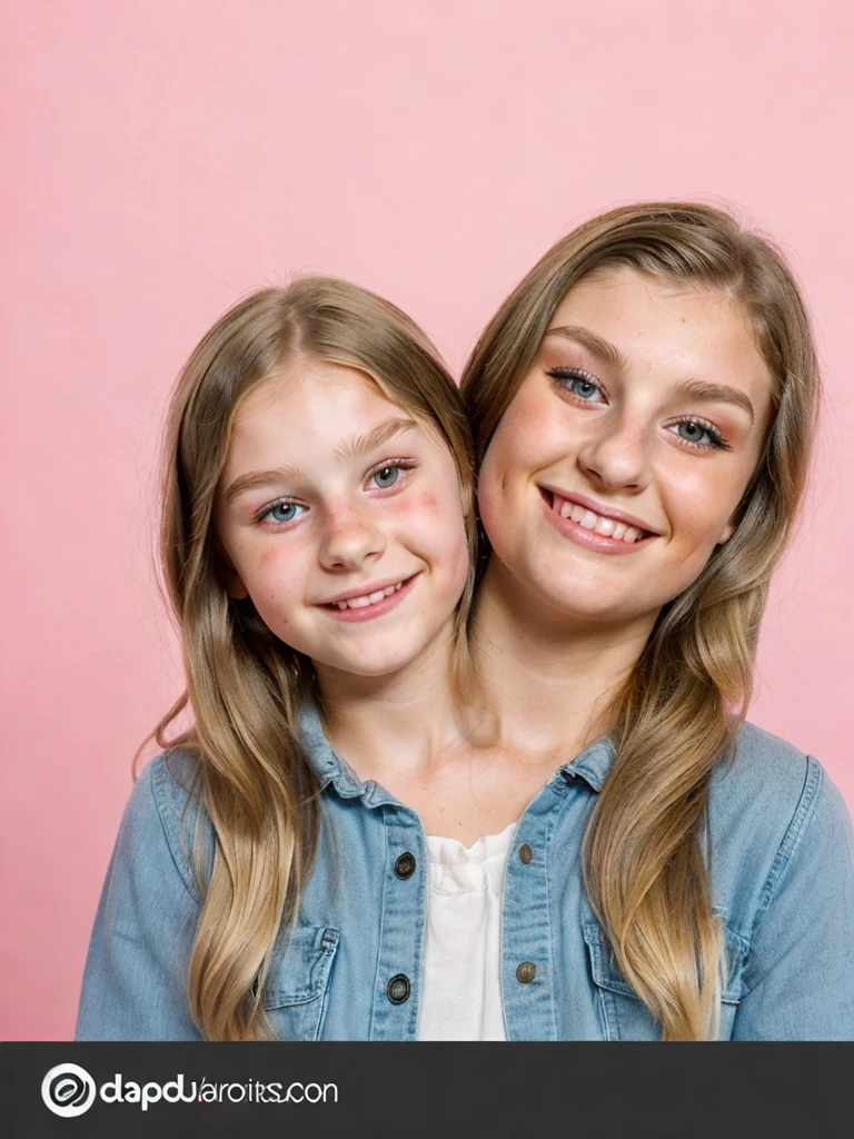 2heads, (a girl and a 22 year old woman:1.5), (blonde:1.5)