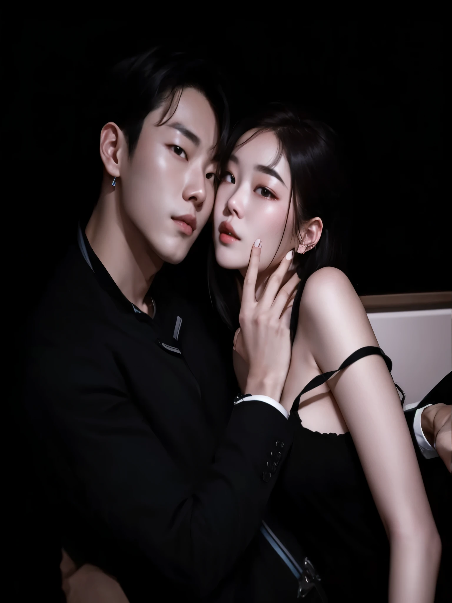 Un hombre y una mujer posan para una foto, inspirado en Yanjun Cheng, yanjun chengt, fanart oficial, pose de pareja, artista coreano, kda y sam que, fanart de alta calidad, & jee hyung lee & Oh!, choi, Cai Xu Kun, jia, sakimichan y frank franzzeta, kim taejin