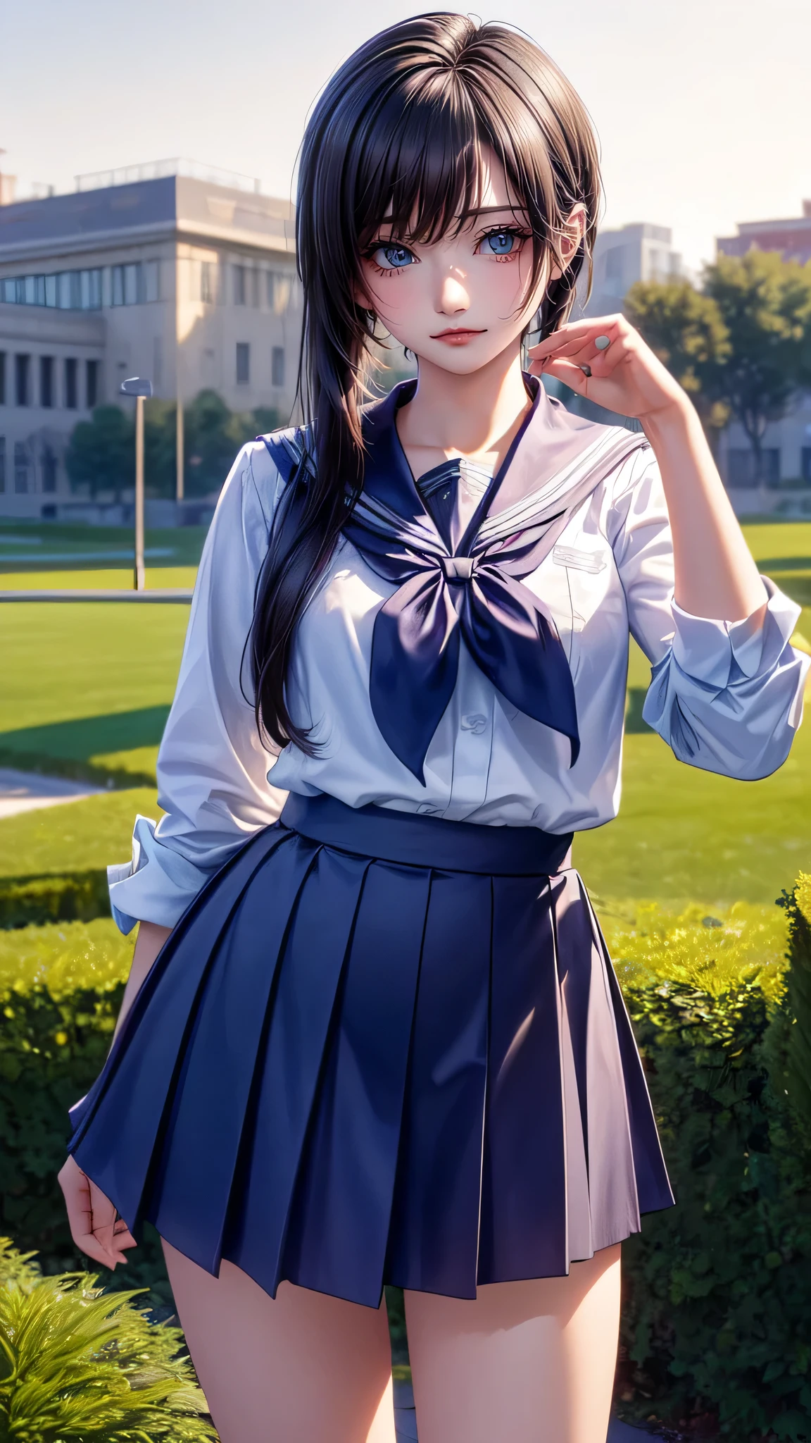 high school girl,(random place),(random pose),(long straight hair),(Highest image quality, (8K), Ultra-realistic, Best Quality, High quality, High Definition, high quality texture, high detailing, Beautiful detailed, fine detailed, extremely details CG, Detailed texture, realistic representation of face, masterpiece, presence, Dynamic, Bold)