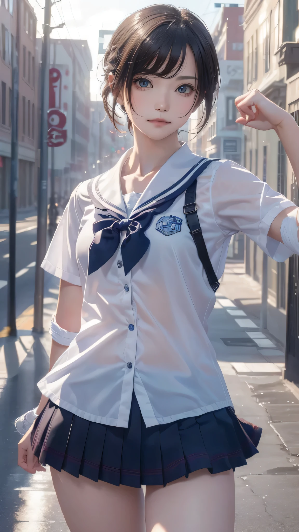 high school girl,(random dance pose),(Highest image quality, (8K), Ultra-realistic, Best Quality, High quality, High Definition, high quality texture, high detailing, Beautiful detailed, fine detailed, extremely details CG, Detailed texture, realistic representation of face, masterpiece, presence, Dynamic, Bold)