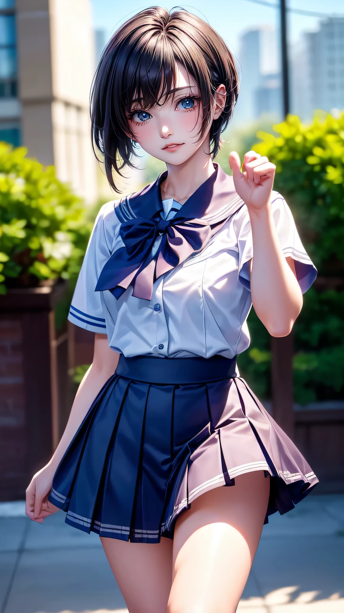 high school girl,(random dance pose),(Highest image quality, (8K), Ultra-realistic, Best Quality, High quality, High Definition, high quality texture, high detailing, Beautiful detailed, fine detailed, extremely details CG, Detailed texture, realistic representation of face, masterpiece, presence, Dynamic, Bold)