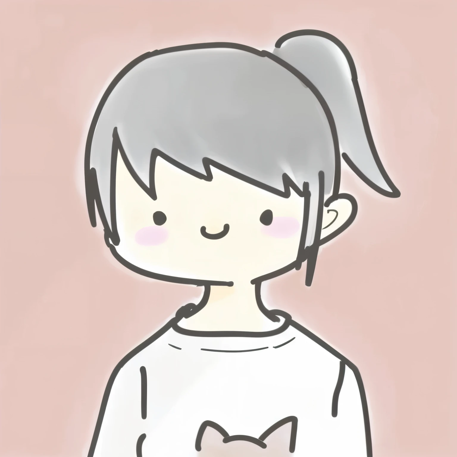 Cartoon of a girl with a cat on her lap, anime girl, with short hair, silver hair (ponytail), soft anime illustration, half body portrait, cute characters, cat ears girl, anime style, portrait of anime girl, Cute girl - well-groomed face, cute anime face, anime style portrait, girl silver ponytail hair, cute realistic portrait