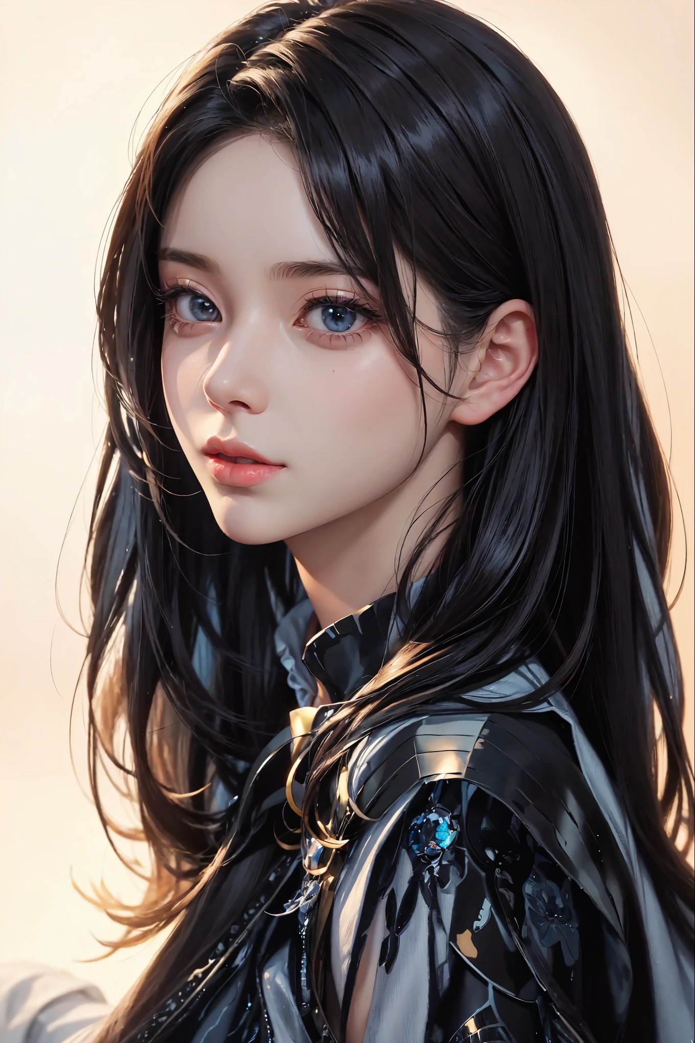 Anime girl with long black hair and blue eyes, beautiful anime portrait, stunning anime face portraits, Detailed portrait of anime girl, portrait anime girl, beautiful anime face, Smooth anime CG art, beautiful anime girl, anime girl portrait, realistic anime art style, detailed digital anime art, cute anime girl portrait, realistic young anime girl, anime girl portrait, digital anime illustration