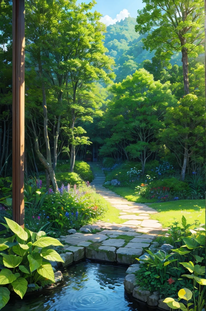 highest quality、lush forest and plants