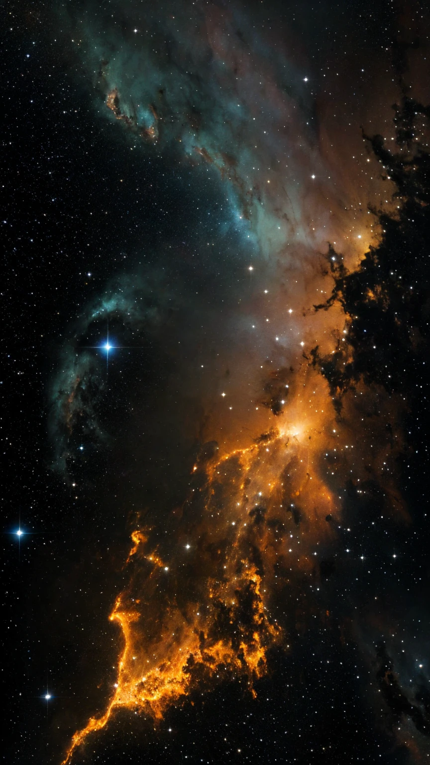 Nebulosa,laranja,estrelas