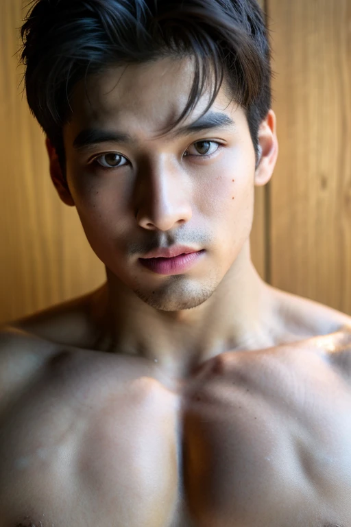 ((best quality)), (detailed), perfect face, HOMEM COREANO, SEM CAMISA, rosto bonito, PEITO MUSCULAR, volume na cueca, protuberance, grande, futurista, Corpo magro, rouco, magro, big nice protuberance, lindo ator coreano, poses sensuais, sensual