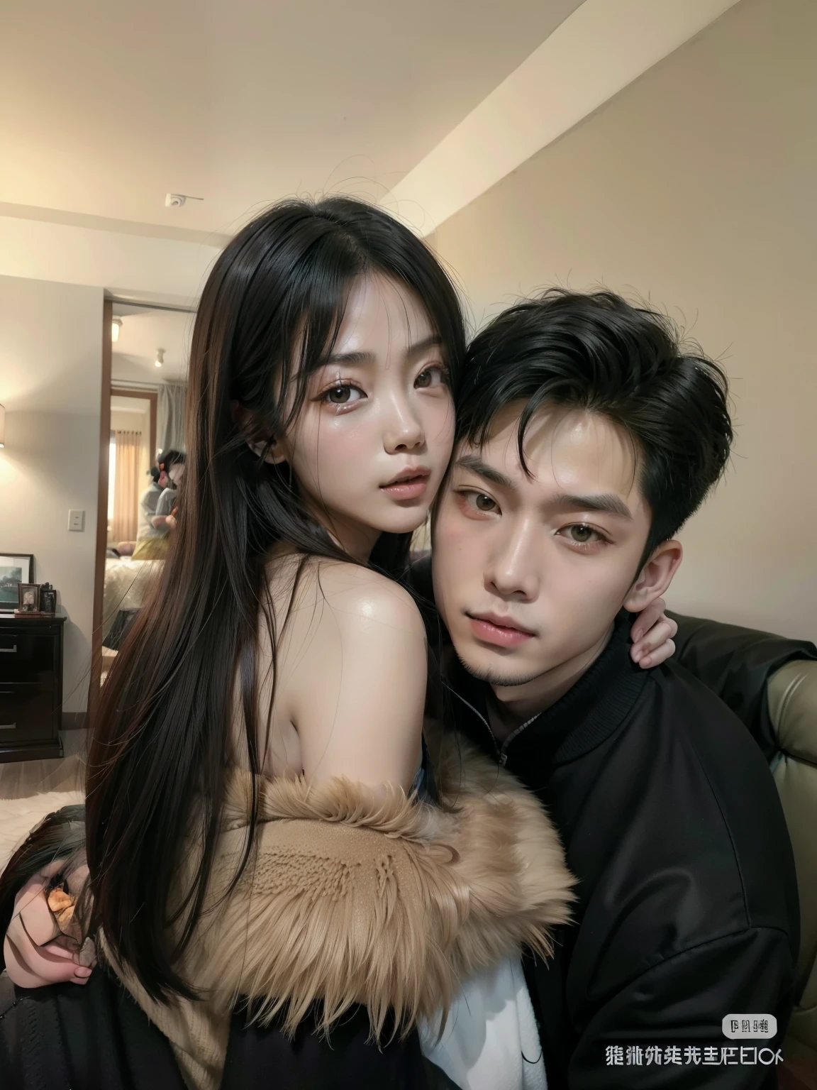 Araffed Asian couple posing for a selfie in a living room, Cai Xu Kun, ruan jia and fenghua zhong, ruan jia and brom, yanjun chengt, Xision Wu, ruan jian, Bian Luan, steve zheng, wenfei ye, xianxia, sha xi, jin shan y ross tran, chen xintong