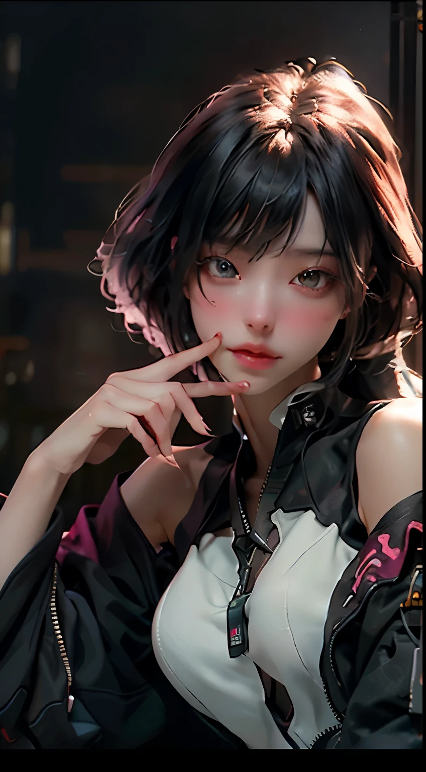 ((Best quality)), ((masterpiece)), (detailed:1.4), 3D, an image of a beautiful cyberpunk female,HDR (High Dynamic Range),Ray Tracing,NVIDIA RTX,Super-Resolution,Unreal 5,Subsurface scattering,PBR Texturing,Post-processing,Anisotropic Filtering,Depth-of-field,Maximum clarity and sharpness,Multi-layered textures,Albedo and Specular maps,Surface shading,Accurate simulation of light-material interaction,Perfect proportions,Octane Render,Two-tone lighting,Wide aperture,Low ISO,White balance,Rule of thirds,8K RAW, nude,nsfw,pink nipple