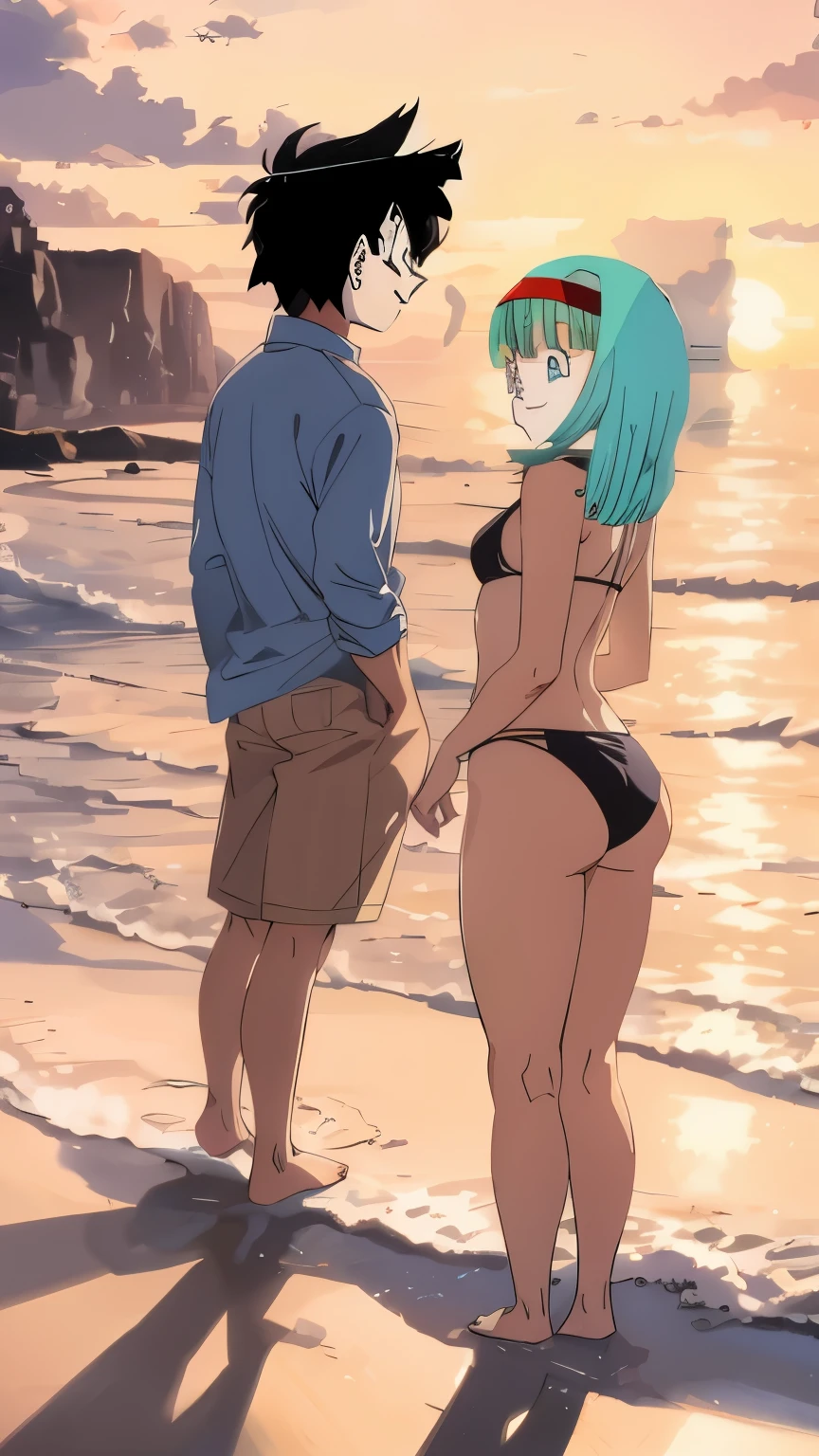 Rosto feminino estilo Bulma