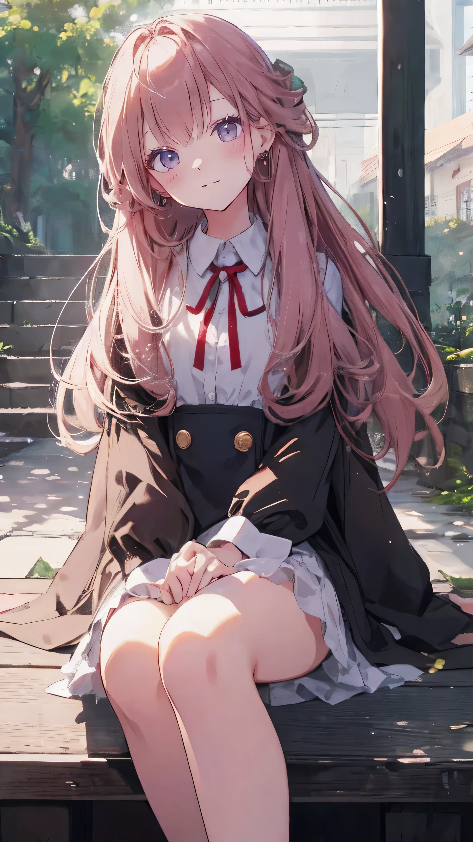 master piece、Highest image quality、highest quality、 ((panic))、glossy hair quality、small face、sitting、Super detailed and beautiful bright eyes、Super detailed clear and beautiful face、(cute illustration:1.2), High-resolution, ultra-detailed, best quality, embarrassed