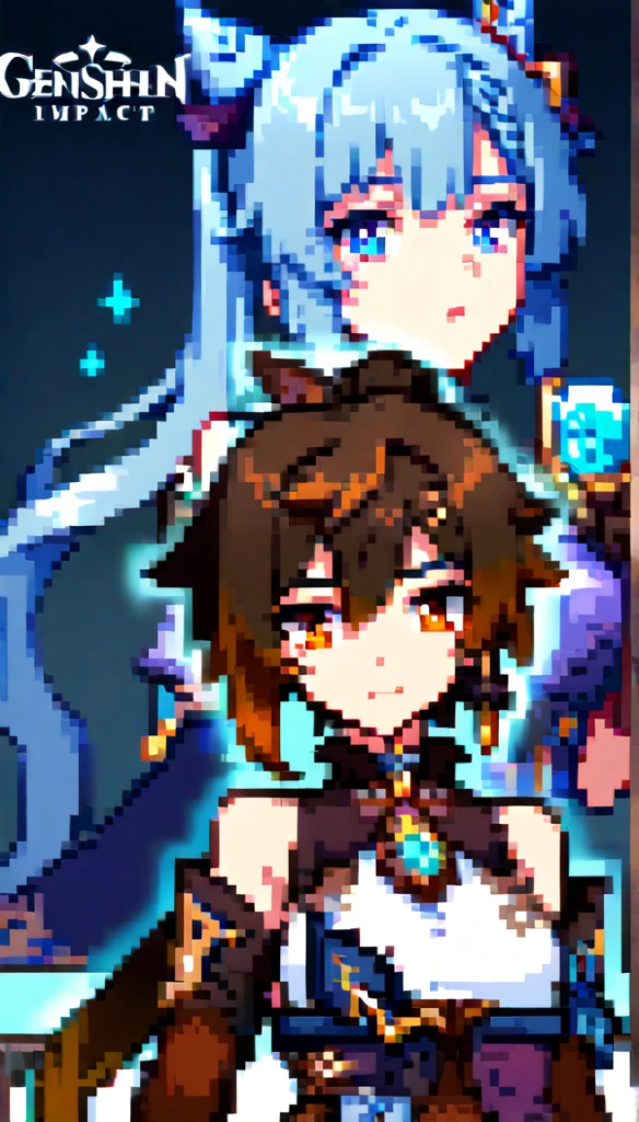 anime girl with blue hair and blue eyes holding a cell phone, ayaka genshin impact, keqing from genshin impact, genshin, ayaka game genshin impact, genshin impact character, portrait knights of zodiac girl, cushart krenz key art feminine, fus rei, zhongli from genshin impact, blue scales covering her chest, hestia performa high quality pixel anime perfect spot  of game, character model 