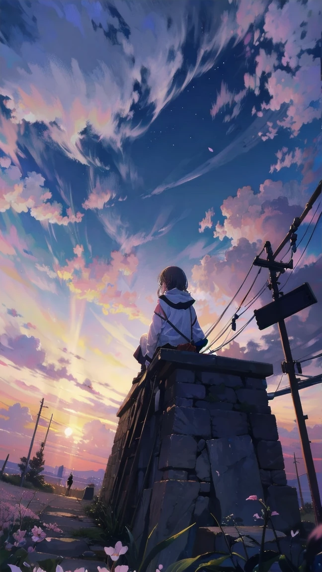見上げるgirl シーン 1: Shadow of cherry blossoms at dusk A girl standing quietly with the sky behind her, Tinted Blue. 彼女の目の前にそびえ立つのはバベルのtowerと呼ばれる巨大な桜だ. shape, Like piercing the clouds, It&#39;nice&#39;Reaching the sky. girl&#39;視線はCherry treeの頂上に向けられている.. tower, Enveloped in the darkness of the night, Creates a fantastic atmosphere. Cherry treeの表面には複雑な模様が刻まれている.. old-fashioned. girl seemed to sense something deep within the cherry blossoms.. Is it a memory of a classic story?、Or is it a longing for an unknown fantasy world??? Scene 2: Memories of the starry sky: Countless stars twinkle in the night sky、少女はtowerの頂上に立つ. At her feet, The city lights shine like jewels. girl ,takes a deep breath. 夜風の匂いとtowerの古い匂いが混じる. girl&#39;A famous story played out in my head.. girl read a story of adventure and friendship.。 . The main character of the story, girlのように, バベルのtowerに登りました. There, She met her friends、Overcoming various difficulties. one day、The girl had a dream。, Like the main character, I&#39;Go on an adventure. Scene 3: 朝焼けの約束 朝日の光がtowerを照らす頃、少女はtowerを出た. Please think back, towerは朝日に輝いて神々It even seemed. 少女はいつかまたこのtowerに登ると決めた. And she, She vows to tell the rest of the story. step by step, girl walked into the future,Cherry tree,Scattering cherry blossoms,face close up,looking at me,meteor,sitting
