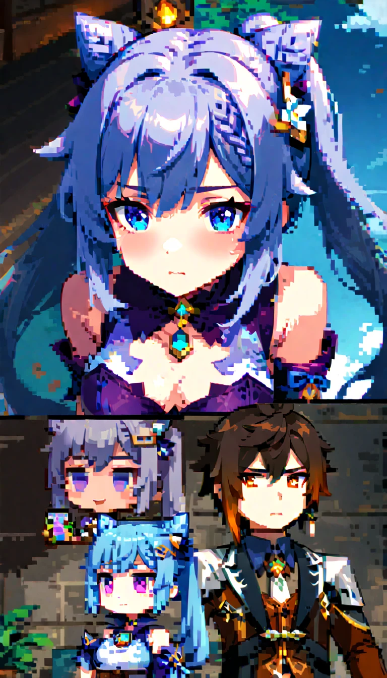 anime girl with blue hair and blue eyes holding a cell phone, ayaka genshin impact, keqing from genshin impact, genshin, ayaka game genshin impact, genshin impact character, portrait knights of zodiac girl, cushart krenz key art feminine, fus rei, zhongli from genshin impact, blue scales covering her chest, hestia performa high quality pixel anime perfect spot of game, character model ,1024 bit pixel details