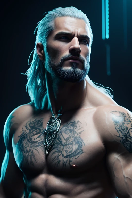 a handsome guy, 16k, Ultra HD, HDR, (artwork: 1.5), (Best quality: 1.5), beautiful face, Shirtless, shiny hair, (high detailed skin: 1.2), (Best quality: 1. 5 ), full body, muscular, fit, hairy, very muscular male body, intricate, highly detailed, art station, sharp focus, illustration, detailed, HDR. --air 9:16, Alone, Backlit, (glow effects:1. 1), (by Anne Stokes), 16k, Ultra HD, HDR, (artwork:1. 5), (Best quality:1. 5), Candid Cinema RAW, 16mm, ((graded color 400 portra film)) ((remarkable color)), (ultra realistic), textured skin, remarkable detailed pupils, ((realistic dull skin noise)), ((detail visible skin)), ((skin fuzz)), (dry skin) shot with cinema camera, digital art, glow effects, hand drawn, r8k, octane rendering, cinema 4d, blender, dark, atmospheric 4k ultra detailed, sensual cinematic, sharp focus, humorous illustration, large depth of field, artwork, colors, 3d octane rendering, conceptual art, trending on art station, hyperrealistic, vivid colors, model shoot style, (extremely detailed CG unity 8k wallpaper),, high detail