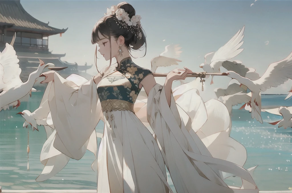 masterpiece,(masterpiece, top quality, best quality),China costume,outdoor,