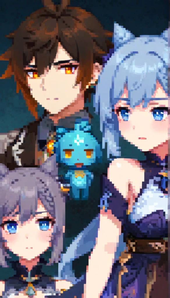 anime girl with blue hair and blue eyes holding a cell phone, ayaka genshin impact, keqing from genshin impact, genshin, ayaka game genshin impact, genshin impact character, portrait knights of zodiac girl, cushart krenz key art feminine, fus rei, zhongli from genshin impact, blue scales covering her chest, hestia performa high quality pixel anime perfect spot  of game, character model ,1024 bit pixel details 