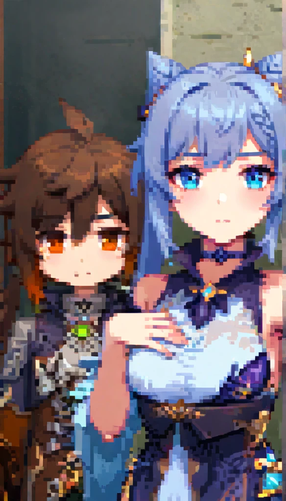 anime girl with blue hair and blue eyes holding a cell phone, ayaka genshin impact, keqing from genshin impact, genshin, ayaka game genshin impact, genshin impact character, portrait knights of zodiac girl, cushart krenz key art feminine, fus rei, zhongli from genshin impact, blue scales covering her chest, hestia performa high quality pixel anime perfect spot  of game, character model ,1024 bit pixel details 