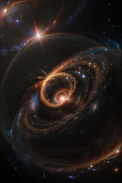 create an image of a supernova emerging in a neutron cloud inside a spiral galaxy