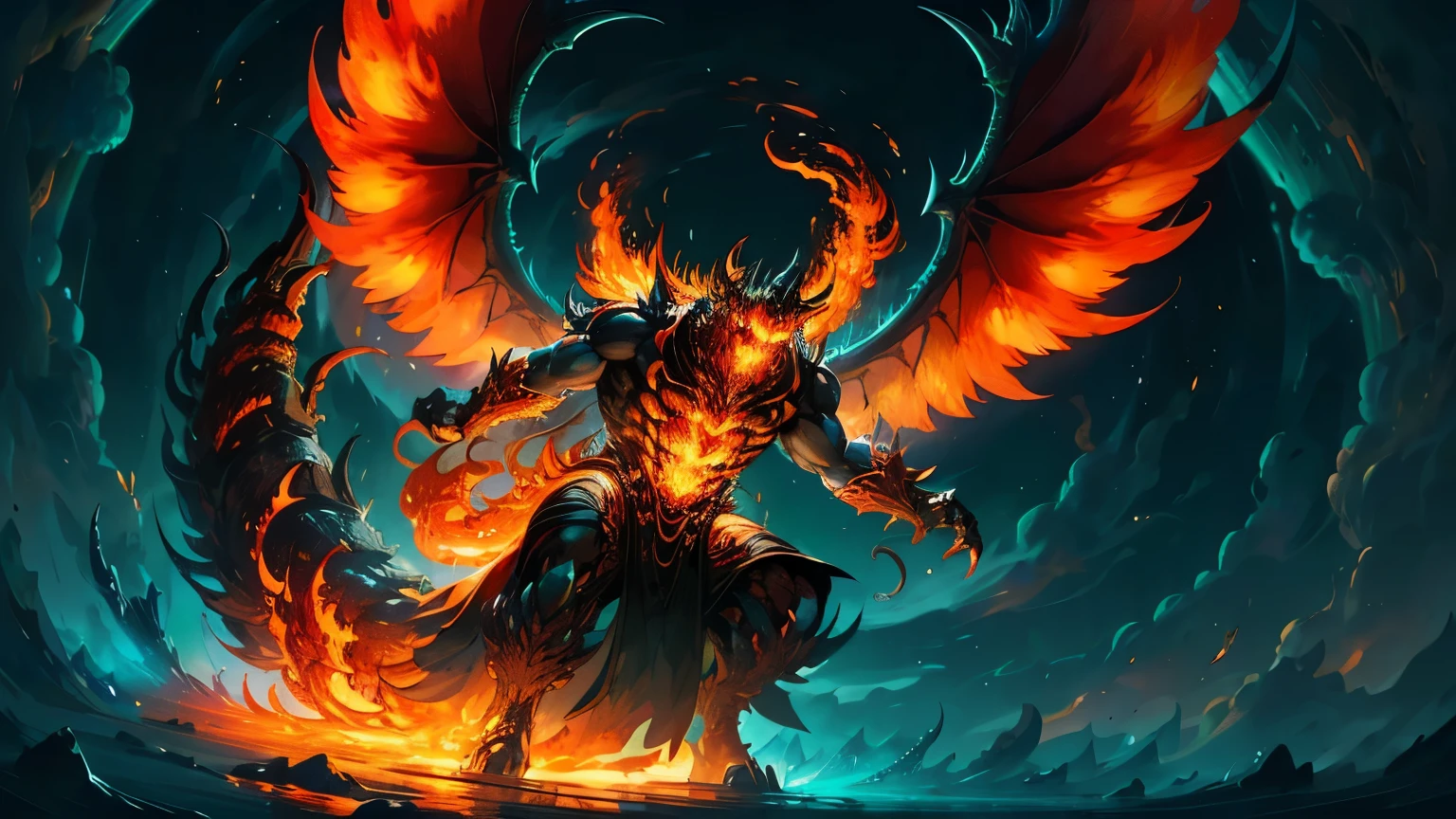 Aerotaclus, the Fire-Breathing Monster, gracefully takes to the sky, his wings of fiery feathers beating in rhythmic unison. His scaly body gleams with an iridescent sheen, reflecting the sunlight as he ascends higher. The tantalizing scent of sulfur and brimstone wafts through the air, as he lets out a cruel, fiery laugh. As if his current form wasn't already impressive, Aerotaclus has the power to transform – if he so chooses. In its place, a writhing mass of tentacles would replace his limbs, their ends adorned with an inferno of flames. But