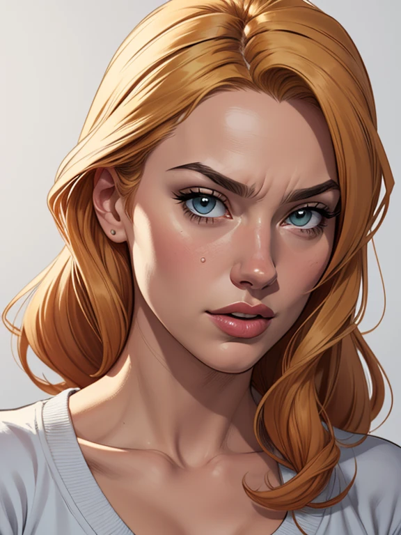 estilo de desenho Yvonne Strahovski animado:1.2), mulher Imagem de desenho animado de uma mulher , roupas sensuais , garota super fofa, authoritarian would be facial expressioncartoon style illustration, estilo de arte dos desenhos animados, estilo de arte dos desenhos animados, digital illustration style, design de personagens altamente detalhado, arte digital detalhada fofa, City fan art, design de personagem retrato, beautiful digital illustration, retrato de alta qualidade, arte em quadrinhos, retrato do design do personagem, white background Buso without clothes and medium breasts female character all in Scream the film actresses