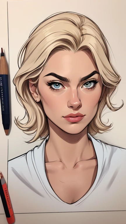 estilo de desenho animado:1.2), Yvonne Strahovski mulher Imagem de desenho animado de uma mulher , roupas sensuais , garota super fofa, authoritarian would be facial expressioncartoon style illustration, estilo de arte dos desenhos animados, estilo de arte dos desenhos animados, digital illustration style, design de personagens altamente detalhado, arte digital detalhada fofa, City fan art, design de personagem retrato, beautiful digital illustration, retrato de alta qualidade, arte em quadrinhos, retrato do design do personagem, white background Buso without clothes and medium breasts, beautiful and symmetrical body curves
