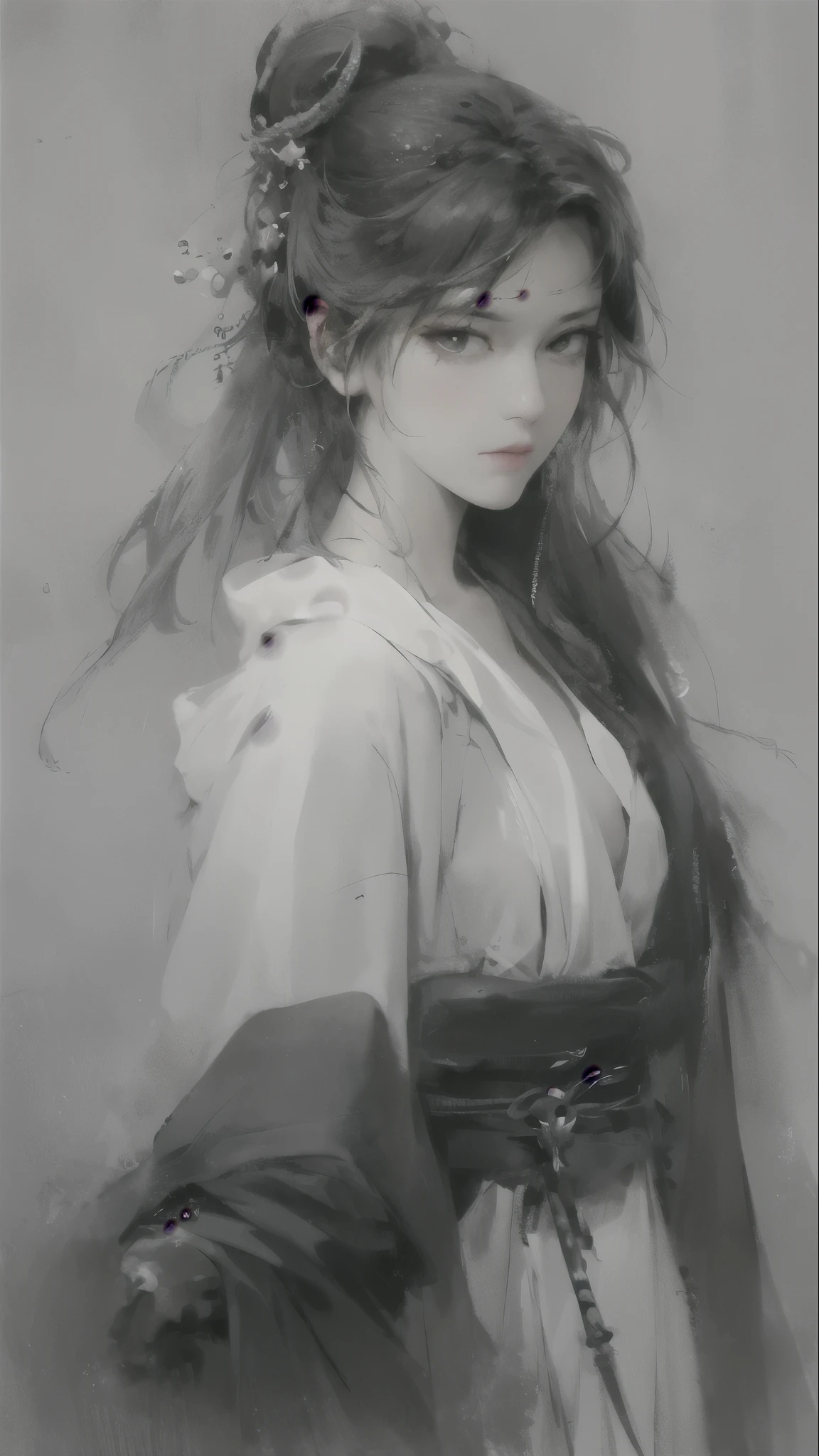a white hair、Close-up of woman wearing white mask, beautiful figure painting, guweiz, guweiz style artwork, White-haired God, author：Yang Jie, Epic and beautiful character art, Stunning character art, author：Fan Qi, by Wuzhun Shifan, guweiz on pixiv artstation