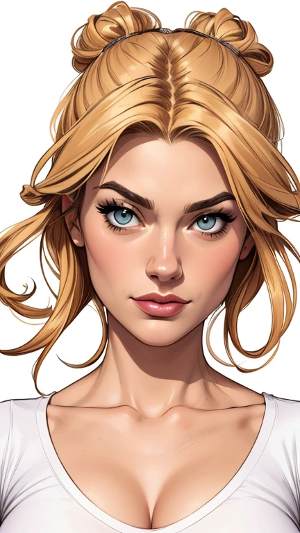 estilo de desenho animado:1.2), Yvonne Strahovski mulher Imagem de desenho animado de uma mulher , roupas sensuais , garota super fofa, authoritarian would be facial expressioncartoon style illustration, estilo de arte dos desenhos animados, estilo de arte dos desenhos animados, digital illustration style, design de personagens altamente detalhado, arte digital detalhada fofa, City fan art, design de personagem retrato, beautiful digital illustration, retrato de alta qualidade, arte em quadrinhos, retrato do design do personagem, white background Buso without clothes and medium breasts, beautiful and symmetrical body curves
