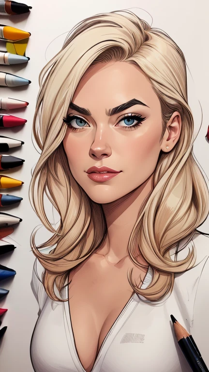 estilo de desenho animado:1.2), Yvonne Strahovski mulher Imagem de desenho animado de uma mulher , roupas sensuais , garota super fofa, authoritarian would be facial expressioncartoon style illustration, estilo de arte dos desenhos animados, estilo de arte dos desenhos animados, digital illustration style, design de personagens altamente detalhado, arte digital detalhada fofa, City fan art, design de personagem retrato, beautiful digital illustration, retrato de alta qualidade, arte em quadrinhos, retrato do design do personagem, white background Buso without clothes and medium breasts, beautiful and symmetrical body curves