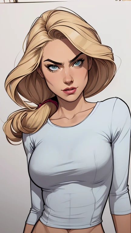 estilo de desenho animado:1.2), Yvonne Strahovski mulher Imagem de desenho animado de uma mulher , roupas sensuais , garota super fofa, authoritarian would be facial expressioncartoon style illustration, estilo de arte dos desenhos animados, estilo de arte dos desenhos animados, digital illustration style, design de personagens altamente detalhado, arte digital detalhada fofa, City fan art, design de personagem retrato, beautiful digital illustration, retrato de alta qualidade, arte em quadrinhos, retrato do design do personagem, white background Buso without clothes and medium breasts, beautiful and symmetrical body curves