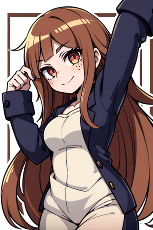 Estilo:My hero academia
Color de ojos:avellano doraide
Cabello:long wavy brown brown with freckles Woman