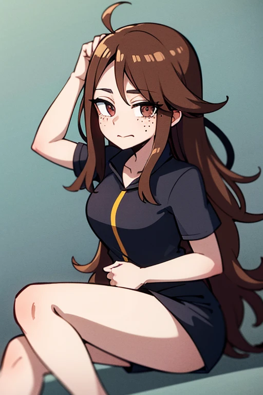 Estilo:My hero academia
Color de ojos:avellano doraide
Cabello:long wavy brown brown with freckles Woman