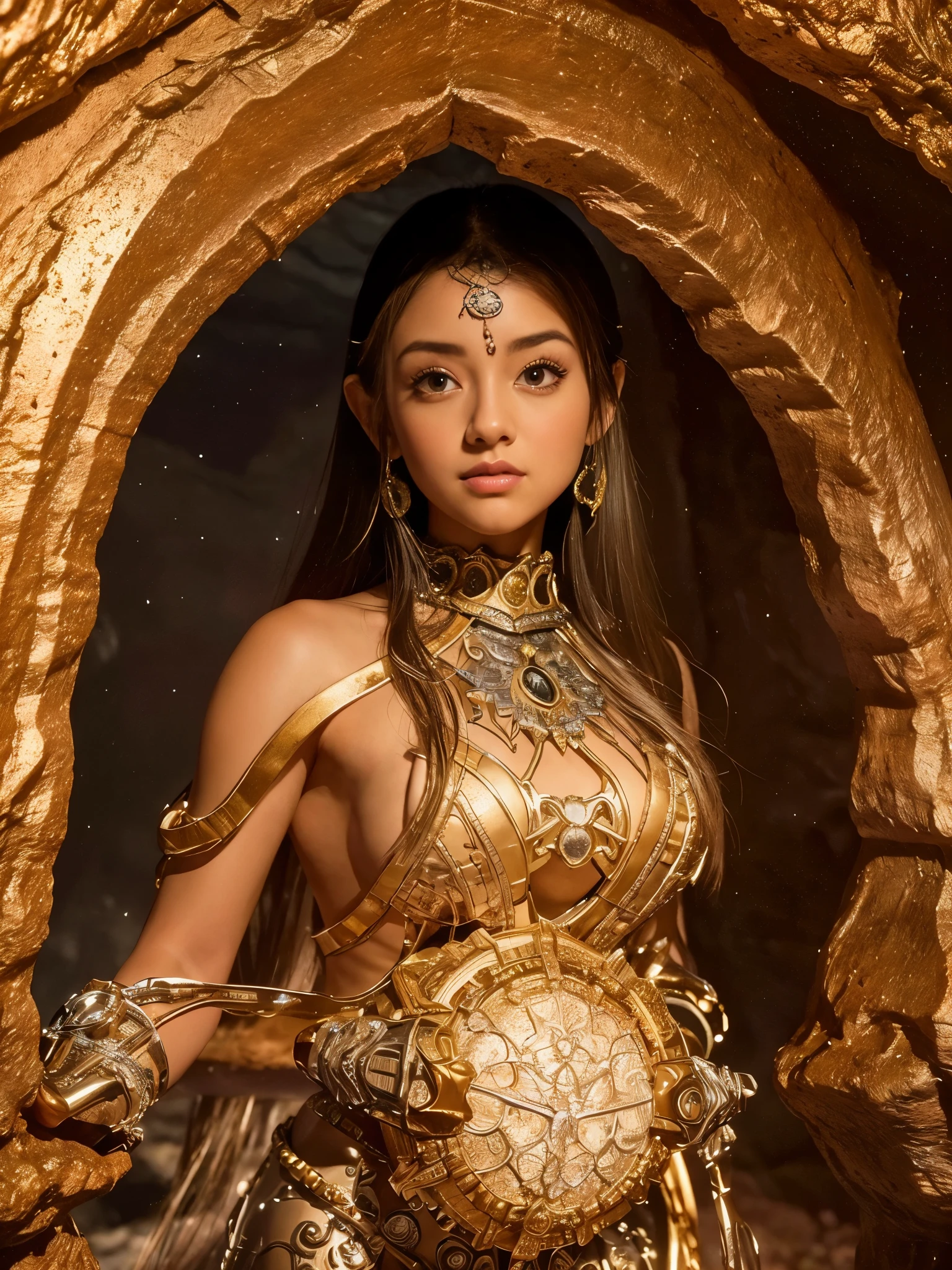 A girl in a moonlit cave, meditating with peacefulness and tranquility, surrounded by mystical energies and gentle moonlight, emanating a sense of serenity and enlightenment. The girl has beautiful detailed eyes, enchanting and captivating, with long eyelashes that enhance her mesmerizing gaze. Her lips are also beautifully detailed, exuding a sense of calm and grace. The cave is adorned with exquisite formations of stalactites and stalagmites, shimmering with iridescent colors and textures, creating an otherworldly ambiance.
The artwork is created using a combination of traditional oil painting and digital rendering techniques, resulting in a mesmerizing blend of realism and dreamlike qualities. The brushstrokes are meticulously applied, capturing every detail with precision and sensitivity. The final artwork is presented in high resolution, showcasing the intricate textures and vibrant colors in the highest quality.
The overall color palette is dominated by cool tones, with a serene and ethereal atmosphere permeating the scene. The moonlight casts a gentle glow, illuminating the cave with soft, diffused light. The shadows and highlights create depth and dimension, enhancing the sense of realism and adding a touch of mystery to the composition.
The lighting in the scene is meticulously crafted to create a sense of harmony and balance. The moonlight filters through the openings above, casting soft rays of light that dance upon the surfaces of the cave. The interplay between light and shadow adds depth and dimension to the artwork, enhancing the sense of realism and creating a captivating atmosphere.
Art Style: Realistic, Dreamlike, Mystical, Spiritual
Medium: Traditional Oil Painting, Digital Rendering
Additional Details: Mystical energies, Serene ambiance, Stalactites and Stalagmites formations, Moonlit glow, Captivating gaze, Mesmerizing textures, Iridescent colors, Diffused lighting, Harmonious composition, Balanced lighting