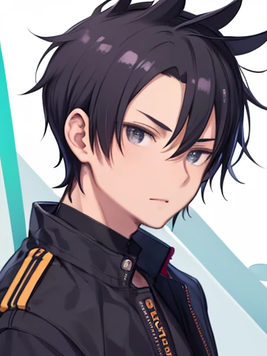 ((Front shot)), (front face、face photo、ID photo、Angle from the front、Looking straight ahead)、male、20-year-old、very short hair、black hair、bouncy hair、spiky hair、