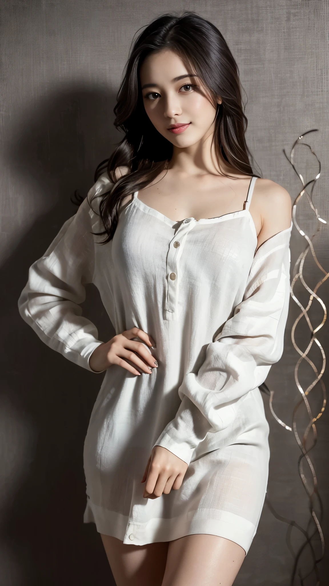 masterpiece, 1 beautiful girls, detailedeyes, Swollen eyes, top-quality, 超A high resolution, (现实: 1.4), OriginalPhotographs, 1Girl, Cinematographic lighting, japanes, Asian beauty, Korean, very extremely beautiful, Beautiful skins, thin, Front-facing body, (A hyper-realistic), (hight resolution), (8 K), (ighly detailed), (The best illustrations), (beautifully detailed eyes), (ultra-detailliert), A detailed face, looking at the viewers, Facing straight ahead,(college aged、Furifuri private clothes、First date,Pale makeup,Plump lips,kiss face:1.5),shorth hair、A dark-haired、46 point slanted bangs、white backgrounid、Tidy room、
