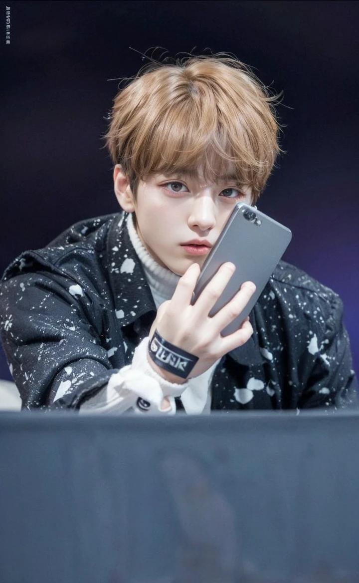 Jeon Jungkook, Jungkook from bts , foto realista, doll face, pale skin, light brown hair, ultra HD, 8k, big juicy lips