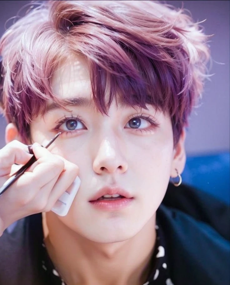 Jeon Jungkook, Jungkook from bts , foto realista, doll face, pale skin, light brown hair, ultra HD, 8k, big juicy lips